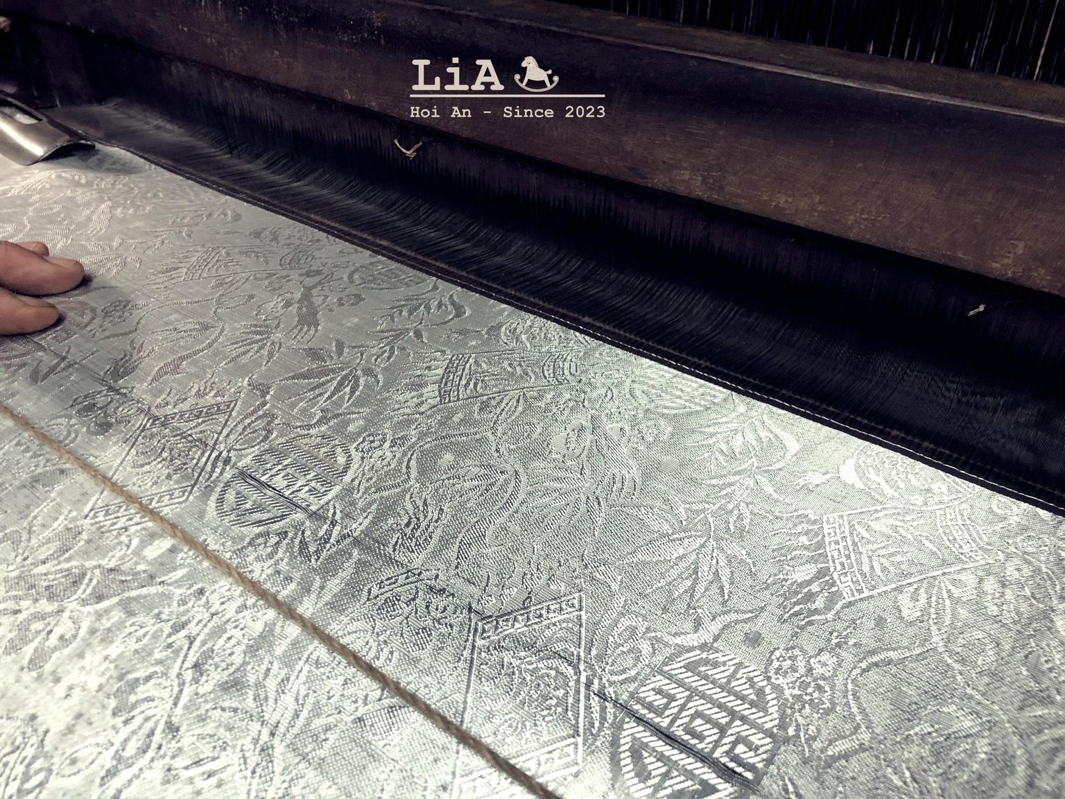 Weaving silk on a traditional loom