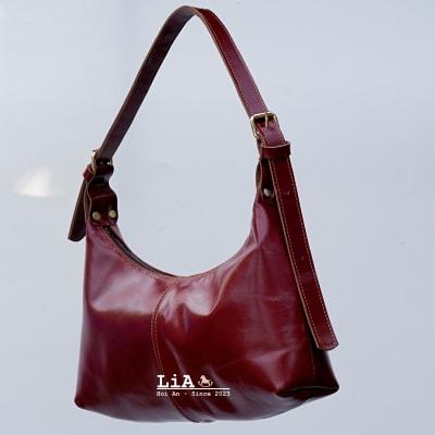 LiA Hoi An’s Dark Red Leather Shoulder Bag