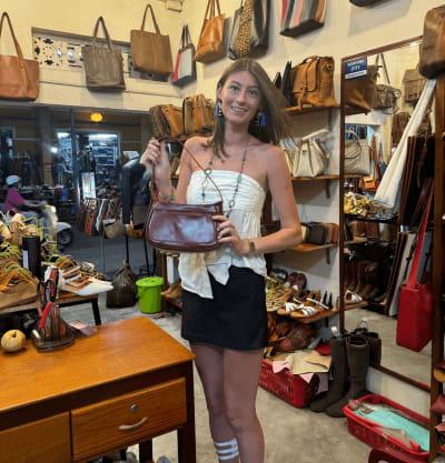 Old Burgundy Boho Leather Shoulder bag – LiA Hoi An