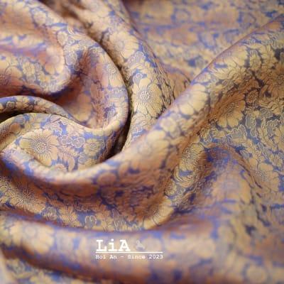 Mixed Green Mulberry Silk Daisy Pattern | Vietnamese Handmade Silk by LiA Hoi An