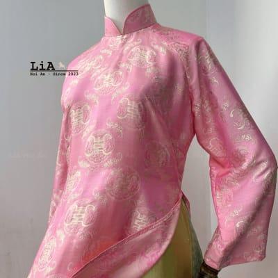 Tho roi pattern mulberry silk for dresses, áo dài - LiA Hoi An
