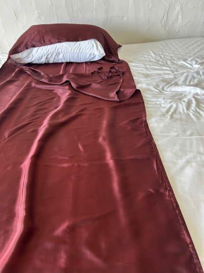 Silk Sleeping Bag – 100% Mulberry Silk, Brown (Single Size)