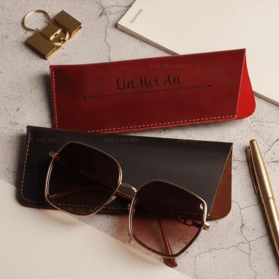 Custom Leather Glasses Case, Soft Eyeglasses Case, Wax Cowhide Sunglasses Cover, Glasses Sleeve, Best Man Gift, Women Gift