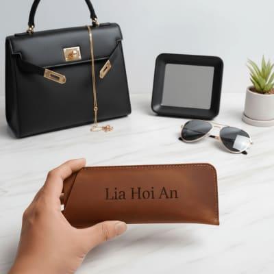 Custom Leather Glasses Case, Soft Eyeglasses Case, Wax Cowhide Sunglasses Cover, Glasses Sleeve, Best Man Gift, Women Gift