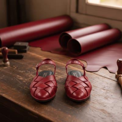 The Heritage Woven Leather Sandal – Midnight Black