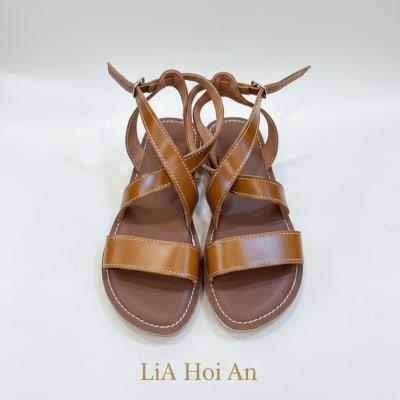 Real Leather Brown Casual Sandals Women At LiA Hoi An