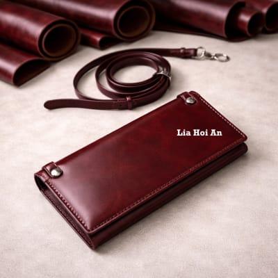 Handmade Minimalist Nappa Leather Purse, Handmade Crossbody Phone Wallet, Gift for Women | Lia Hoi An