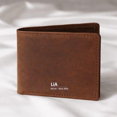 Bi-fold Wax Leather Wallet Men Lia Hoi An