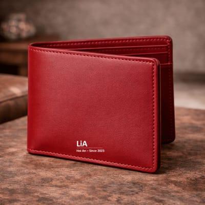 Red Bifold Wallet Men Lia Hoi An