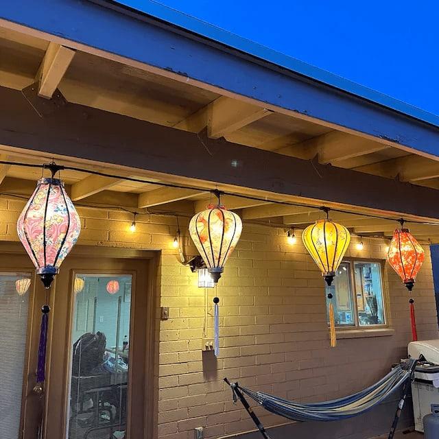 Transform Your Balcony Nights with Colorful Silk Lanterns
